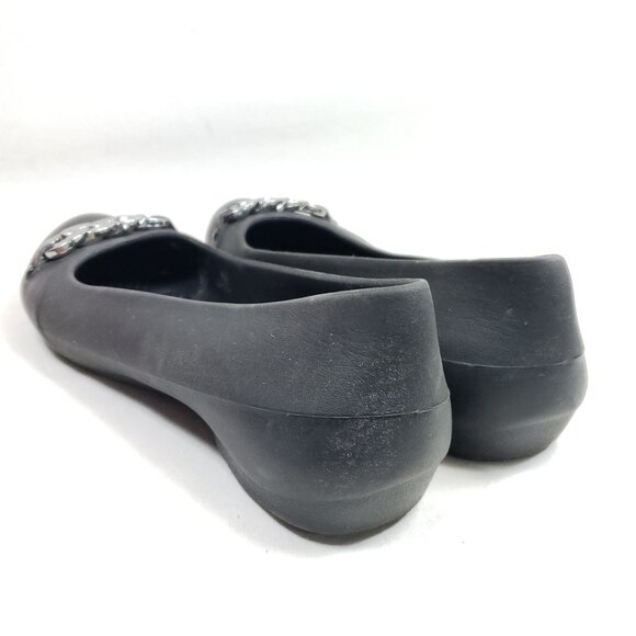 Crocs Women's Size 7 Black Dianna Embellished Ballet Flat - Picture 5 of 8